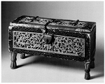 A small treasure chest, given to Werner Von Attinghausen as a wedding present, is on display at the Swiss National Museum