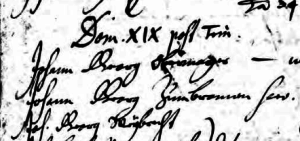 The second name on the list: "Johann Georg Zumbrunnen Serv."