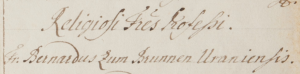 Bernard's name, on a list of people present for the consecration of a chapel.